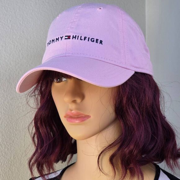 ?️NWT Tommy Hilfiger Pink Logo Unisex Adjustable Baseball Hat One Size main image 7